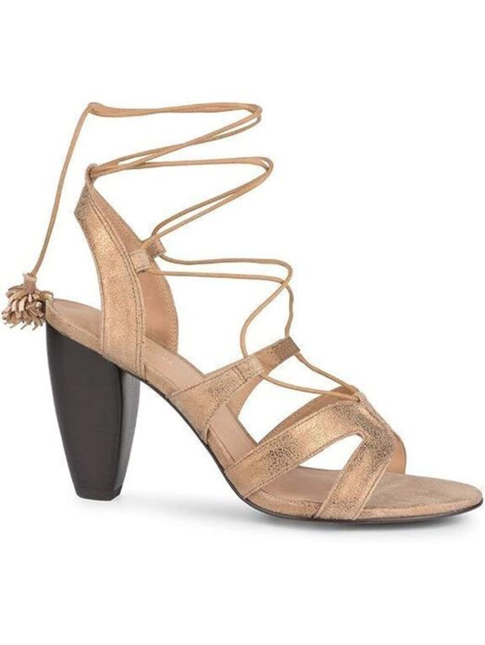 Klub Nico Maxine Bronze Leather  Tie Up Sandal (9, Bronze) ($225)